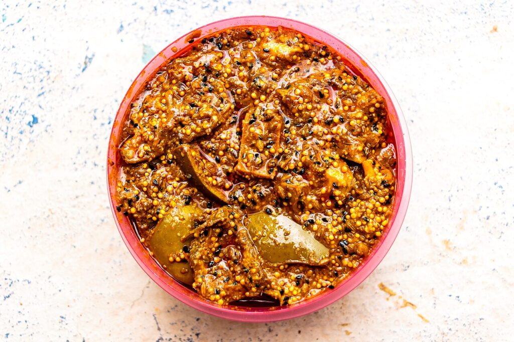 Bihari-style aam ka achar mango pickle in mustard oil