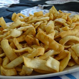 Golden Bihari nimki namkeen freshly fried for tea-time with chai
