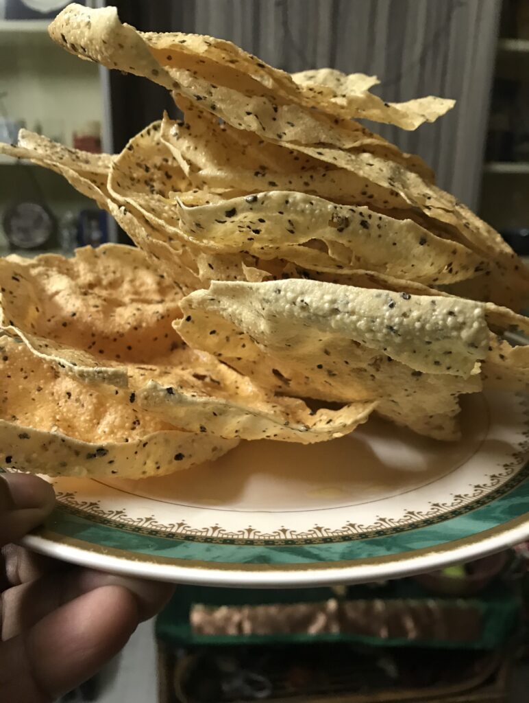 Bihari Urad Papad — masala papad served as a crunchy snack