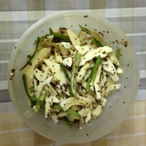 Bihari adrak ka achar — cut ginger pickled with green chilli, mustard seeds and spices in oil