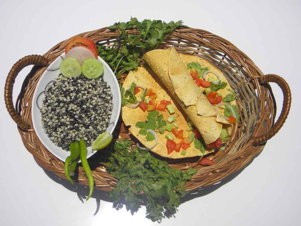 Bihari Urad Papad — close-up of an urad dal papad wafer