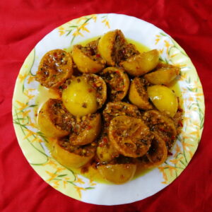 Bihari Nimbu ka Achar — Sun-Cured Lemon Pickle in Mustard Oil, 400g from Mithila, Bihar