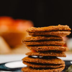 Stack of thekua wheat-jaggery cookies, Bihari Chhath prasad